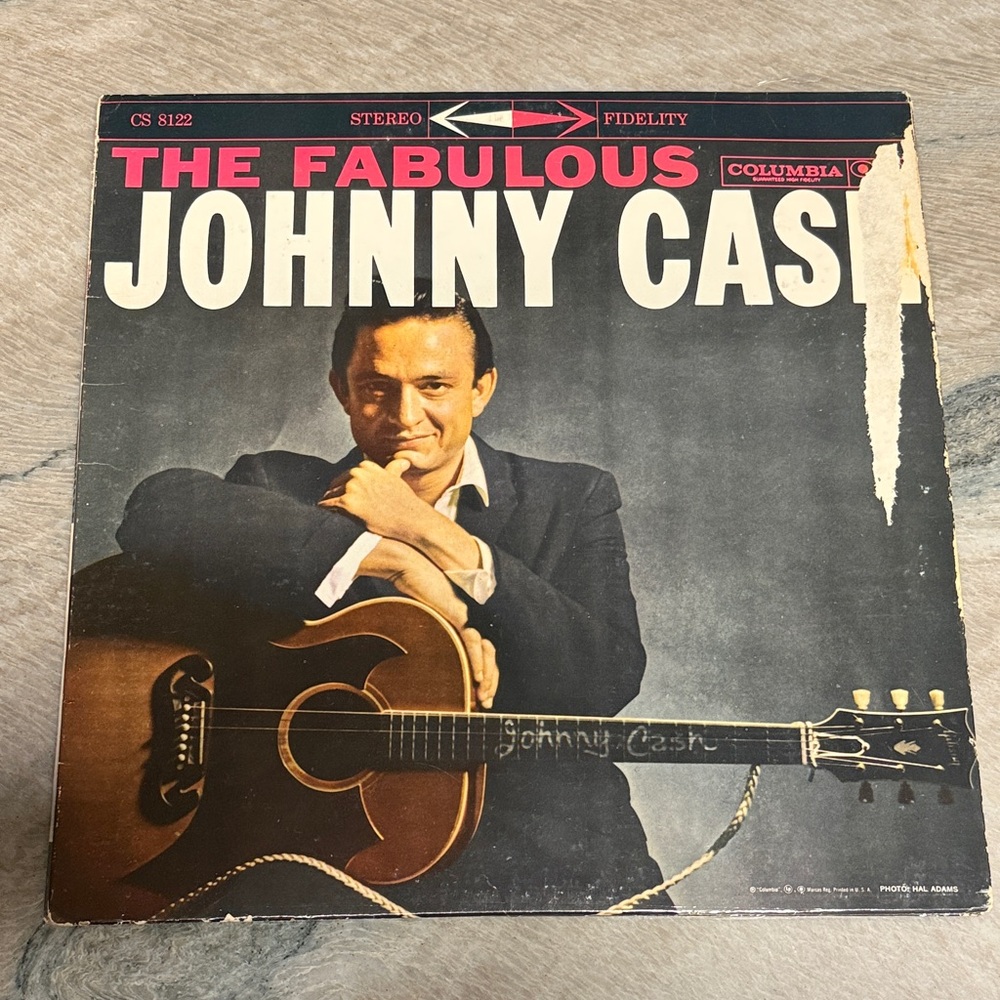 Columbia Black and White Album Cover with Guitar